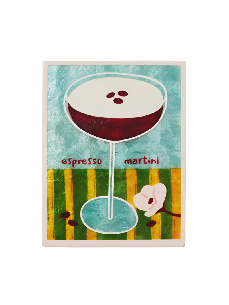 Capiz Shell Art Tile - Happy Hour - Espresso
