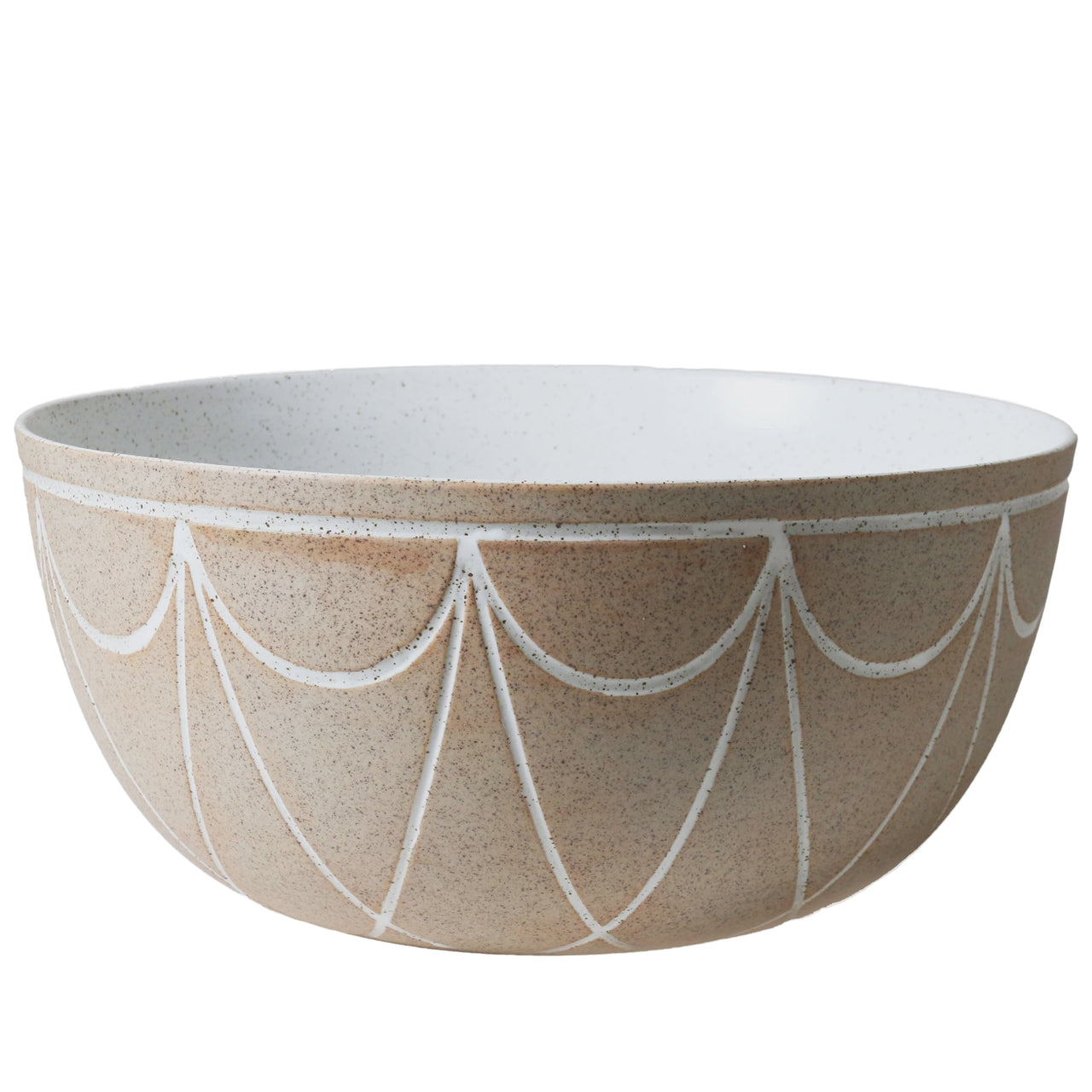 Large Bowl with Etching Natural Entertainer