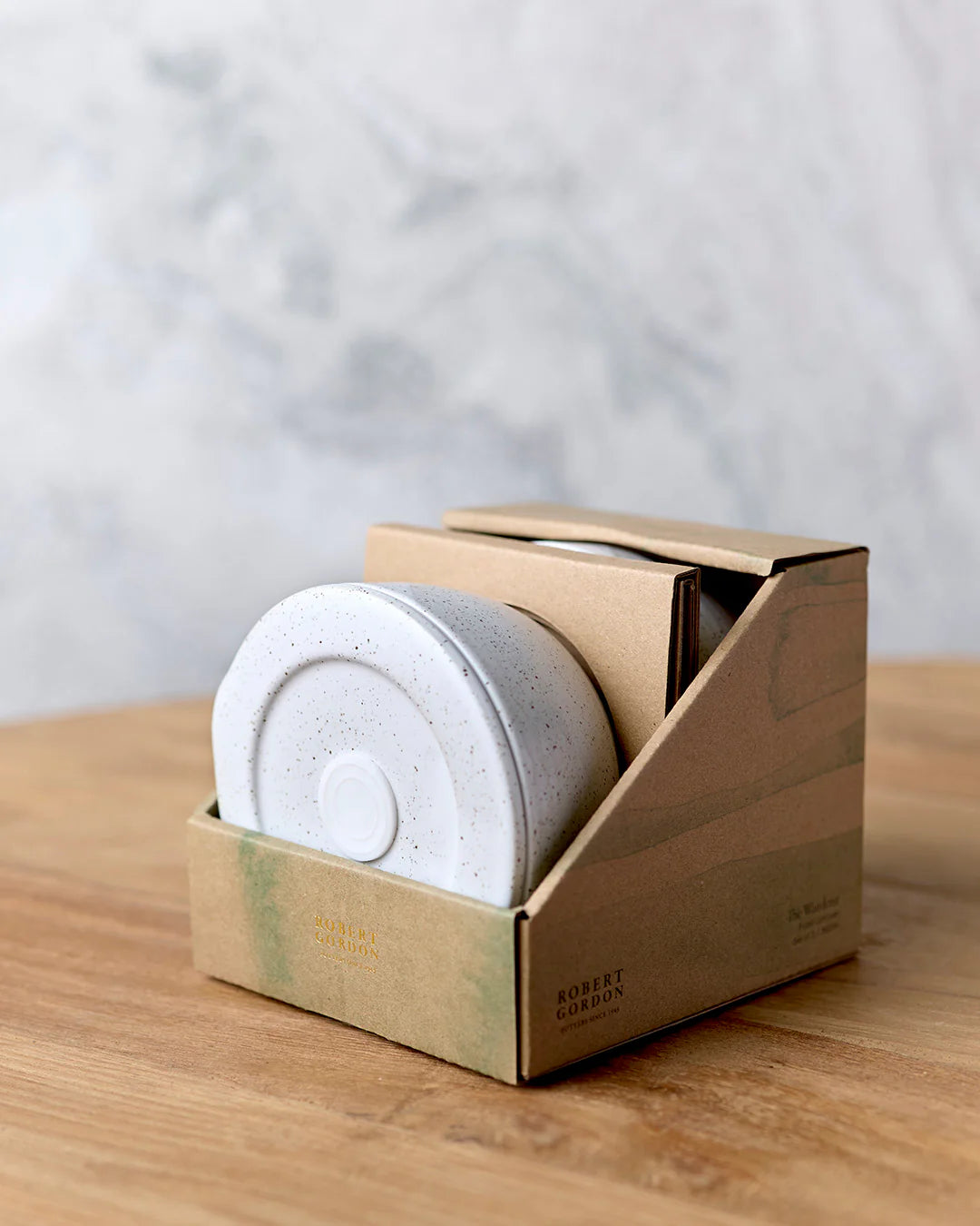 360ml Ceramic Containers Set of 2 - White Speckle