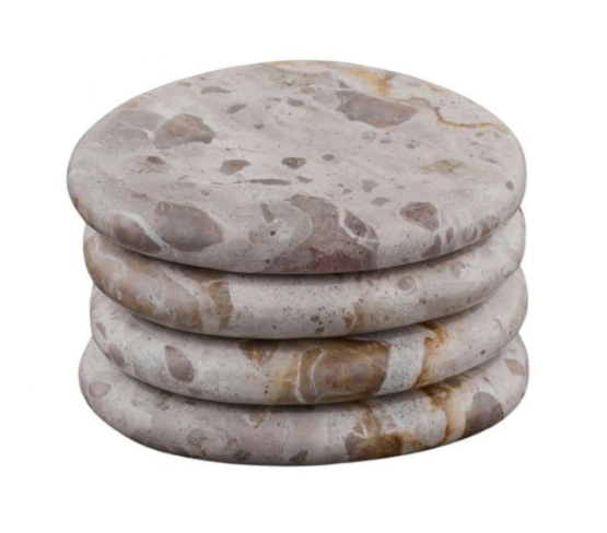 Xena Marble Coasters Taupe - Set of 4