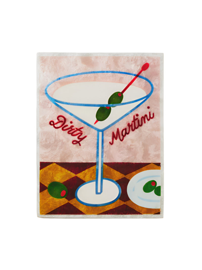 Capiz Shell Art Tile - Happy Hour - Martini