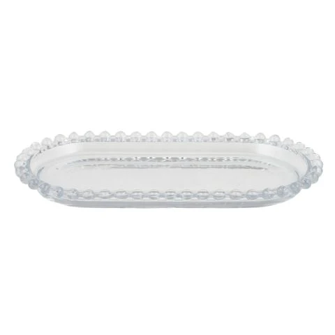 Maya Glass Oval Platter - Clear