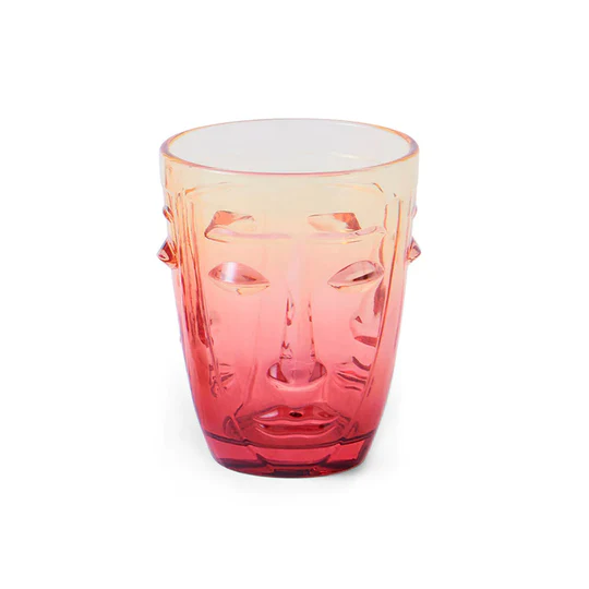 Face Short Tumbler Glass - Sunset