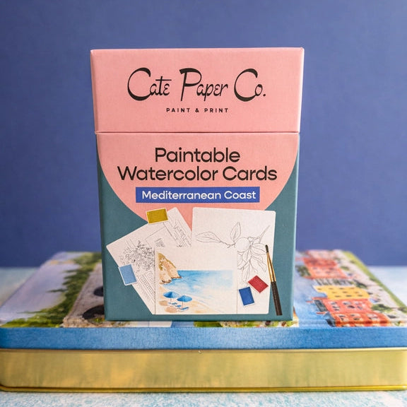 Paintable Watercolour Card Deck - Mediterranean Coast