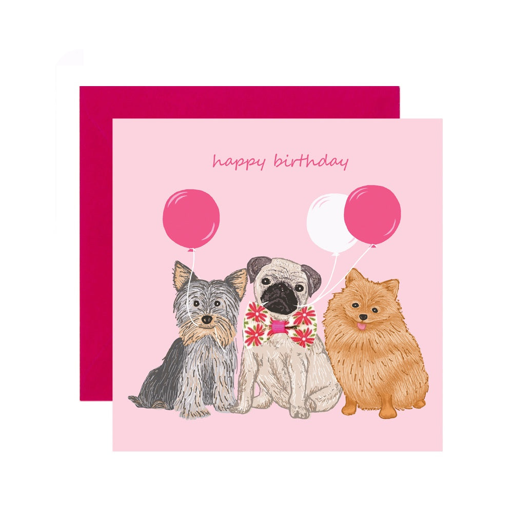 Happy Birthday Dog Trio Card