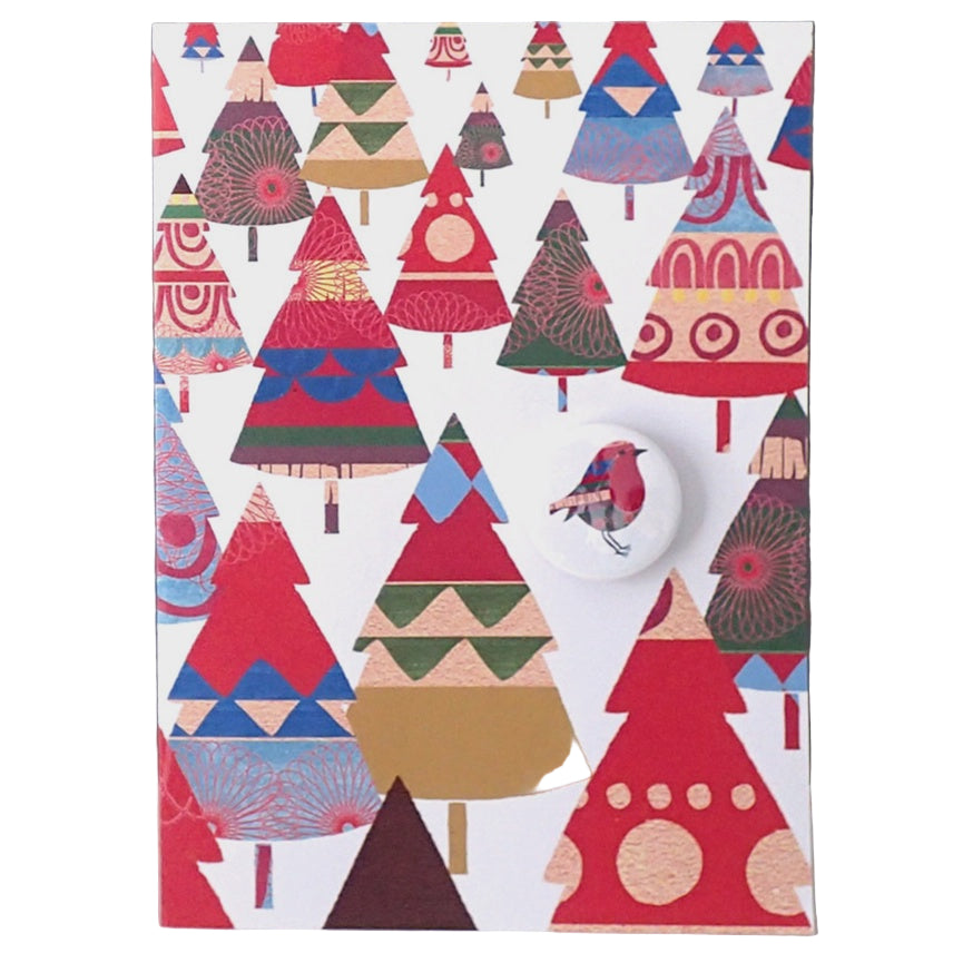 Card With Badge - Christmas Trifle Trees