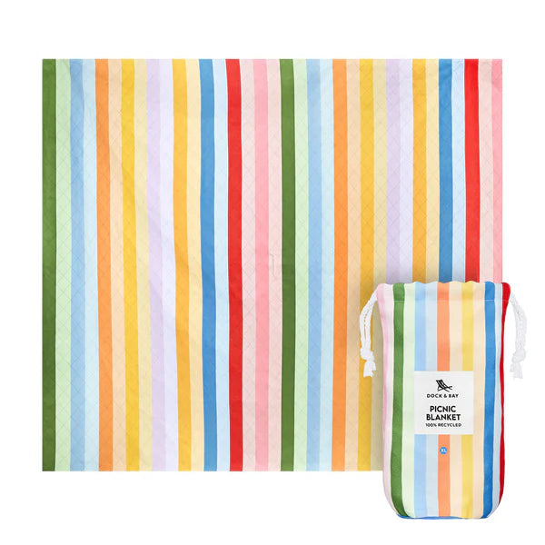 Dock & Bay Beach Blanket L - Candy Stripes