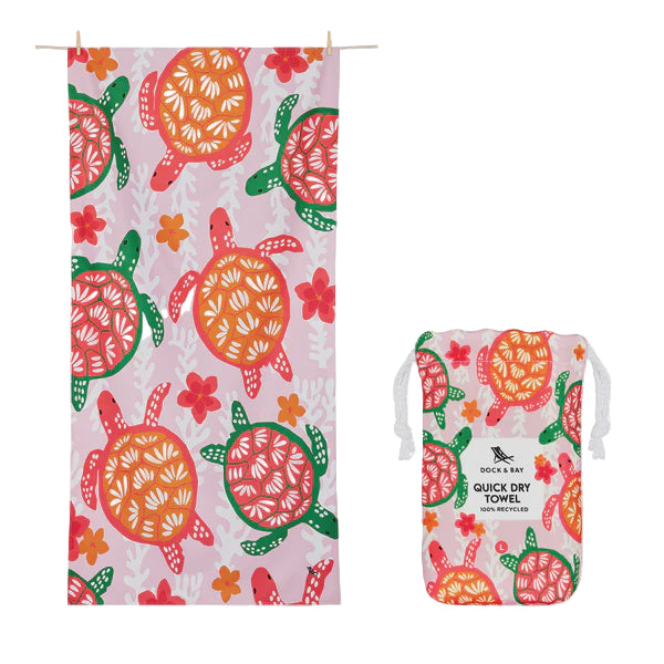 Dock & Bay Kids Beach Towel M - Turtley Tropical