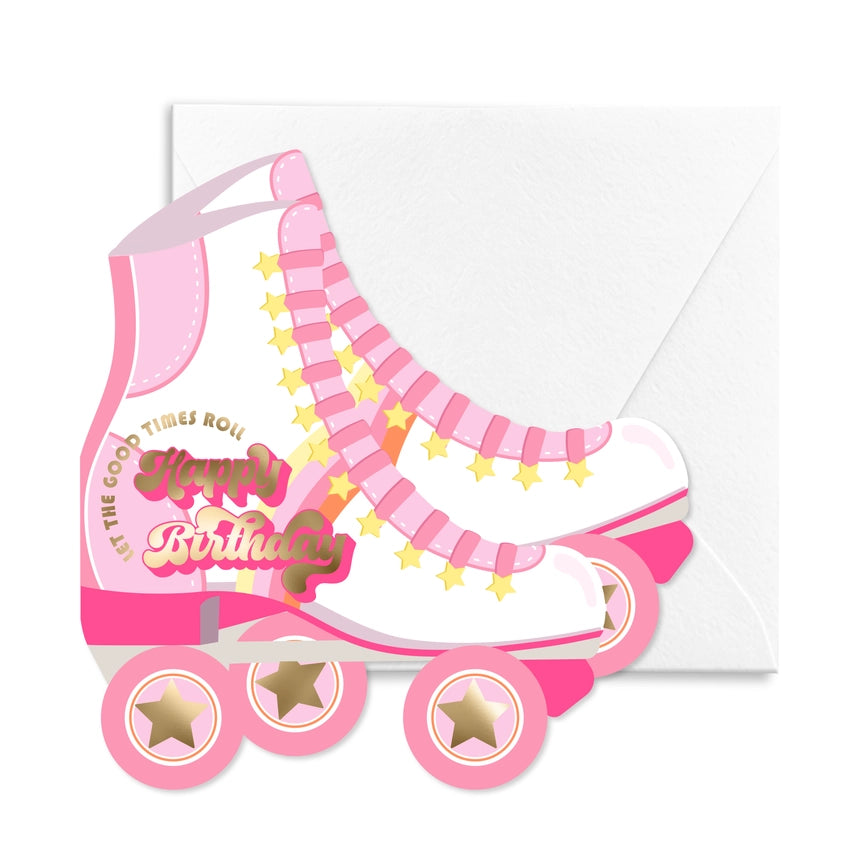 Roller Skate Happy Birthday Card