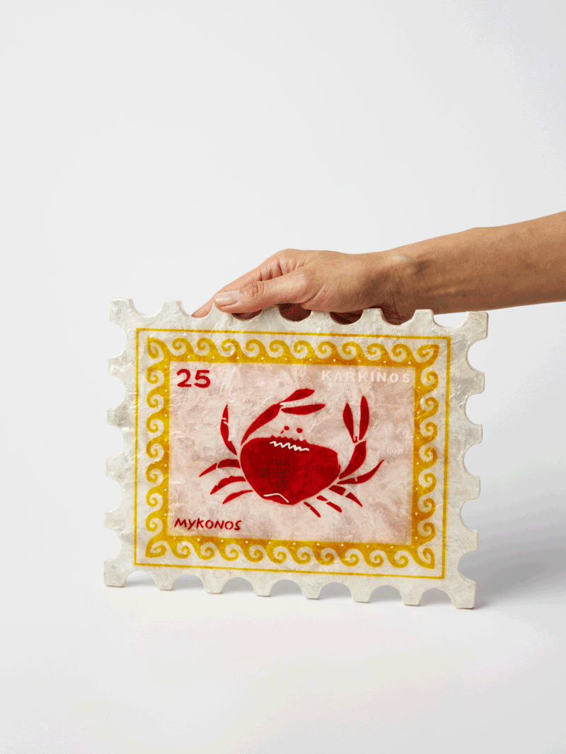 Capiz Shell Art Tile - Sunroom Stamp - Crab