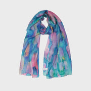 Abstract Pure Silk Scarf - Pastel Swatches