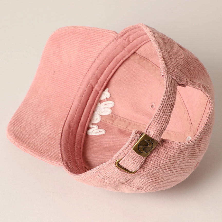Embroidered Baseball Cap Corduroy - Hello Mauve