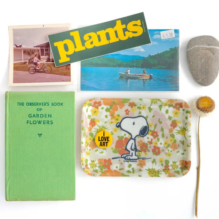 Vintage-Style Tray - Snoopy Wildflowers