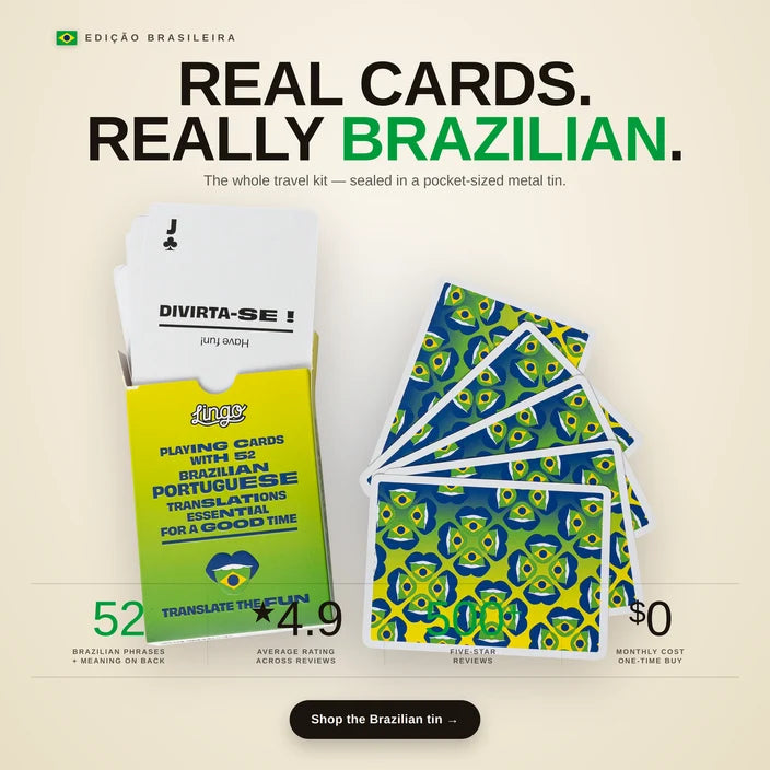 Brazilian Playing Cards in Wayfarer Tin
