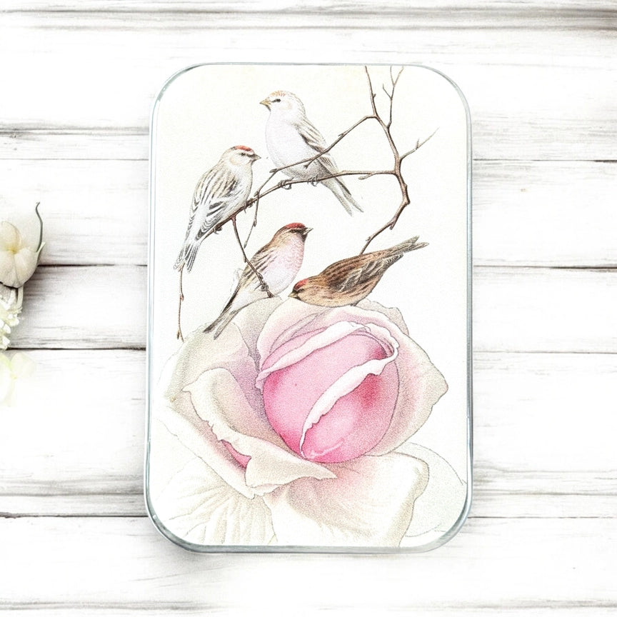 Notions Tin Large - Vintage Rose & Birds