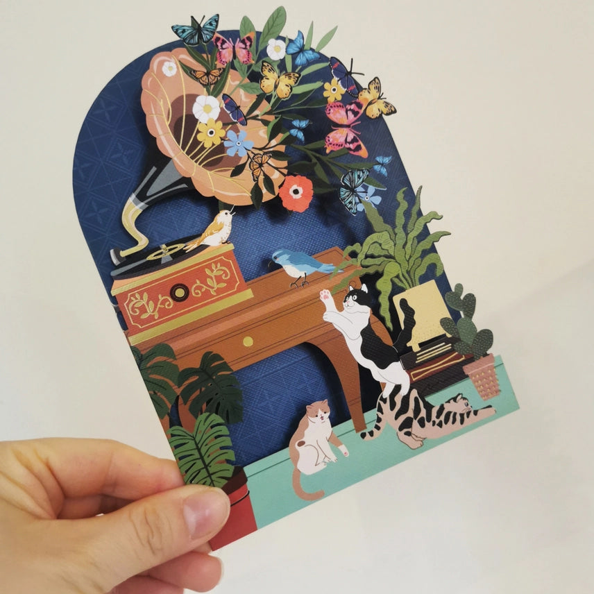 Cut Art Card - Gramophone