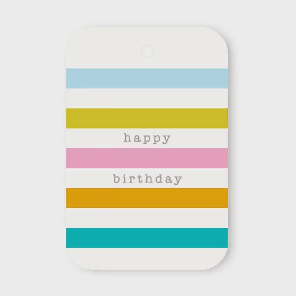 Gift Tag - Striped Birthday
