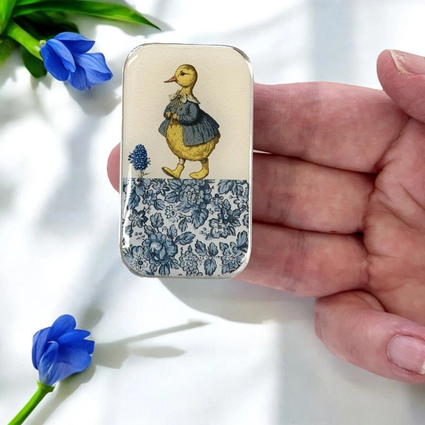 Notions Tin Small - Duck & Flower