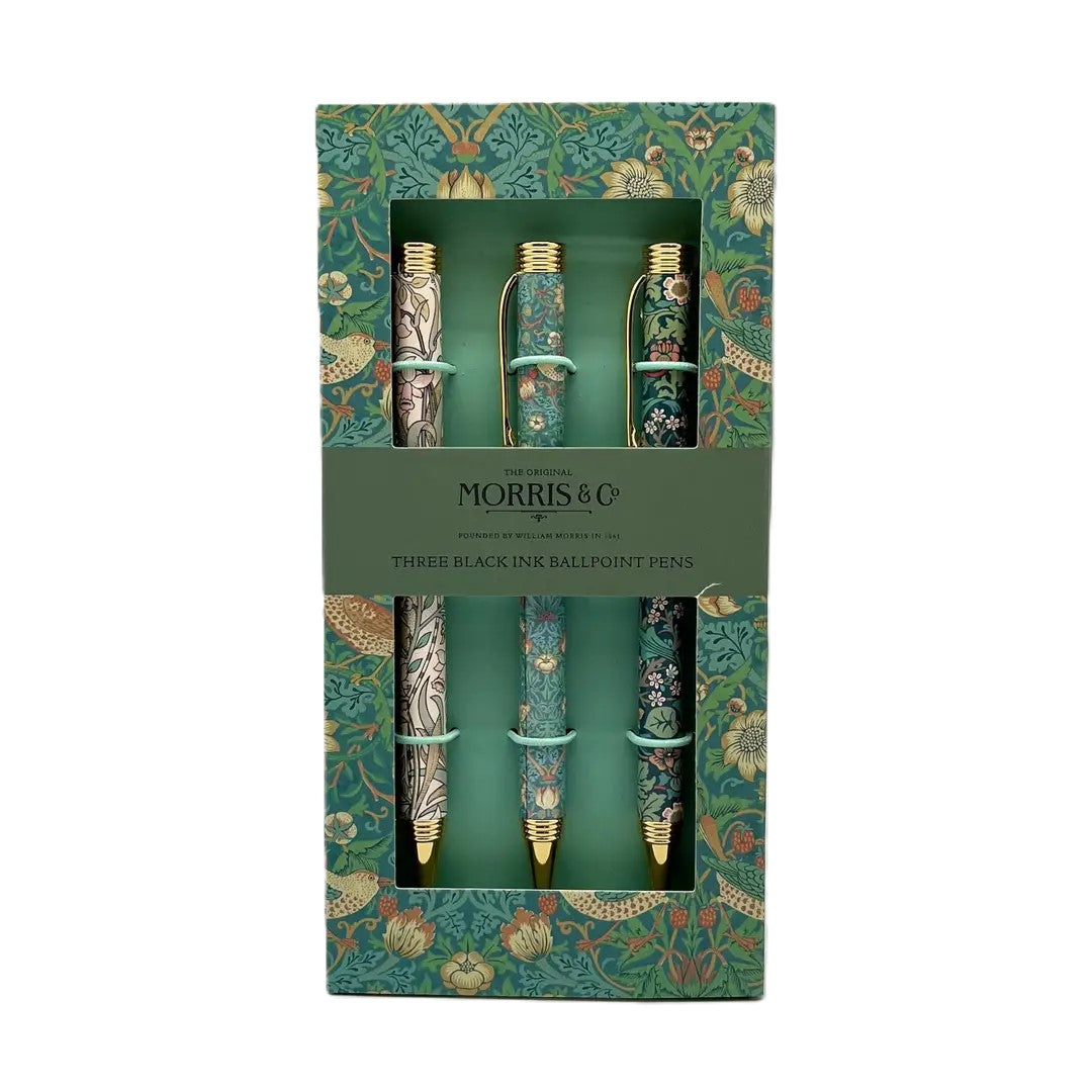 Gift Set of 3 Pens - William Morris Strawberry Thief