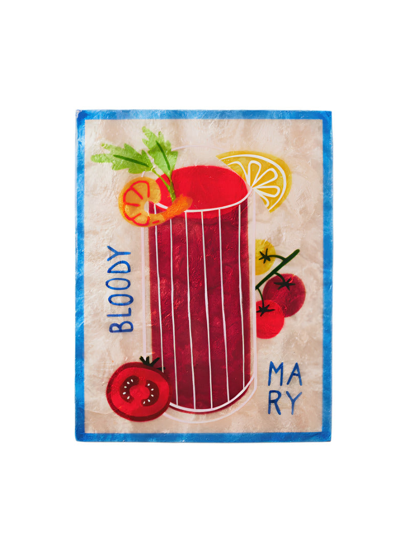 Capiz Shell Art Tile - Happy Hour - Bloody Mary