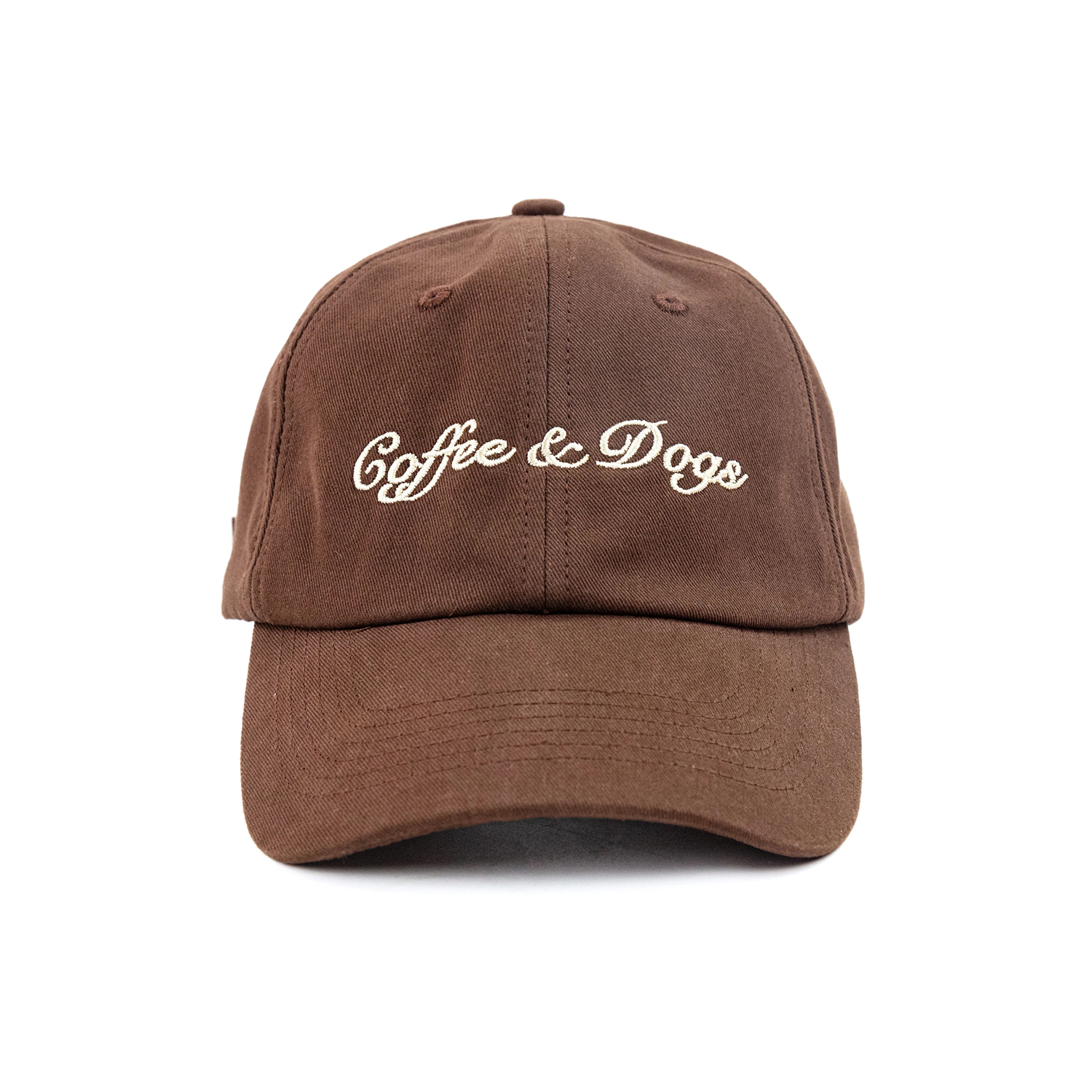 'Coffee & Dogs' Baseball Cap - Brown