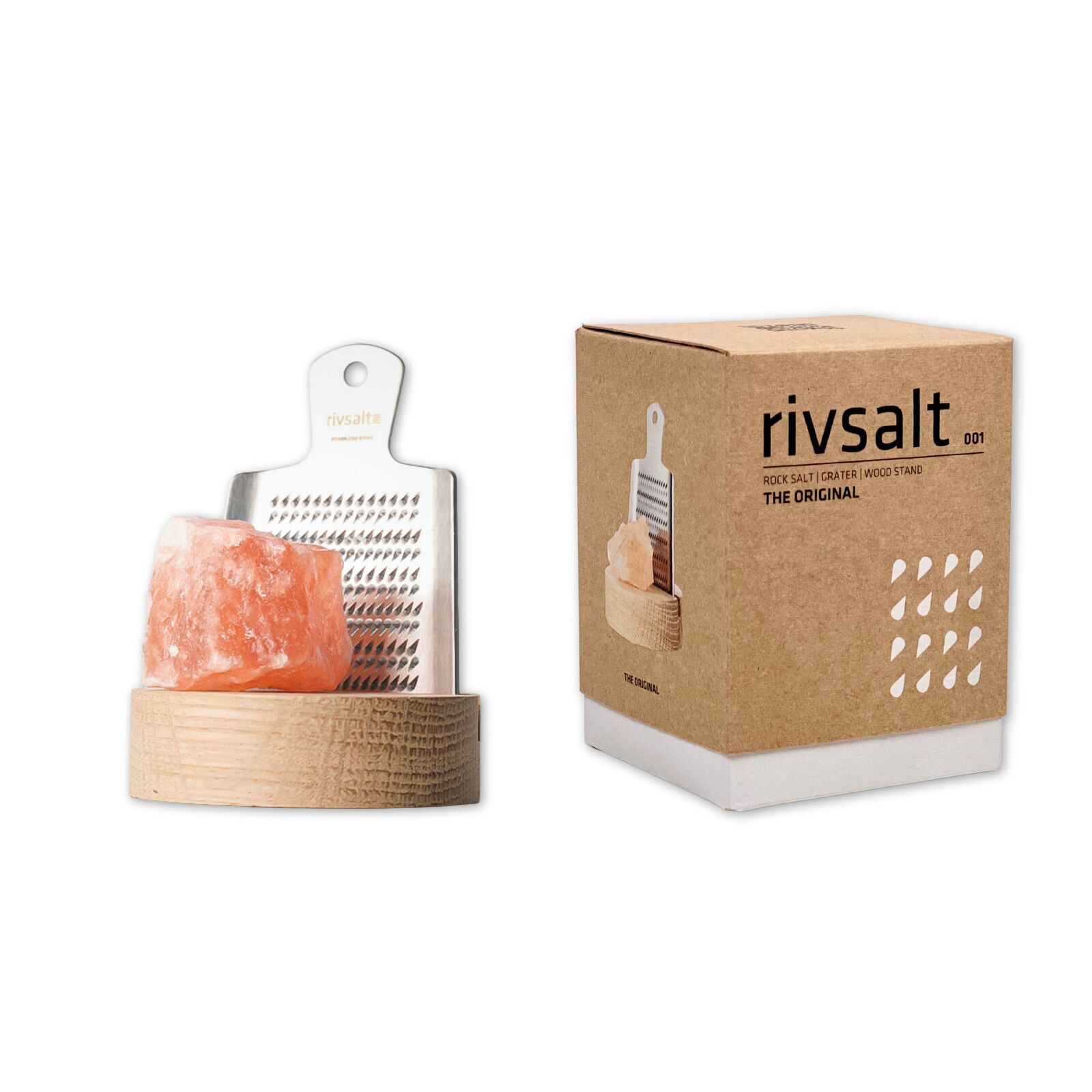 Rivsalt Rock Salt Grater - Oak Stand