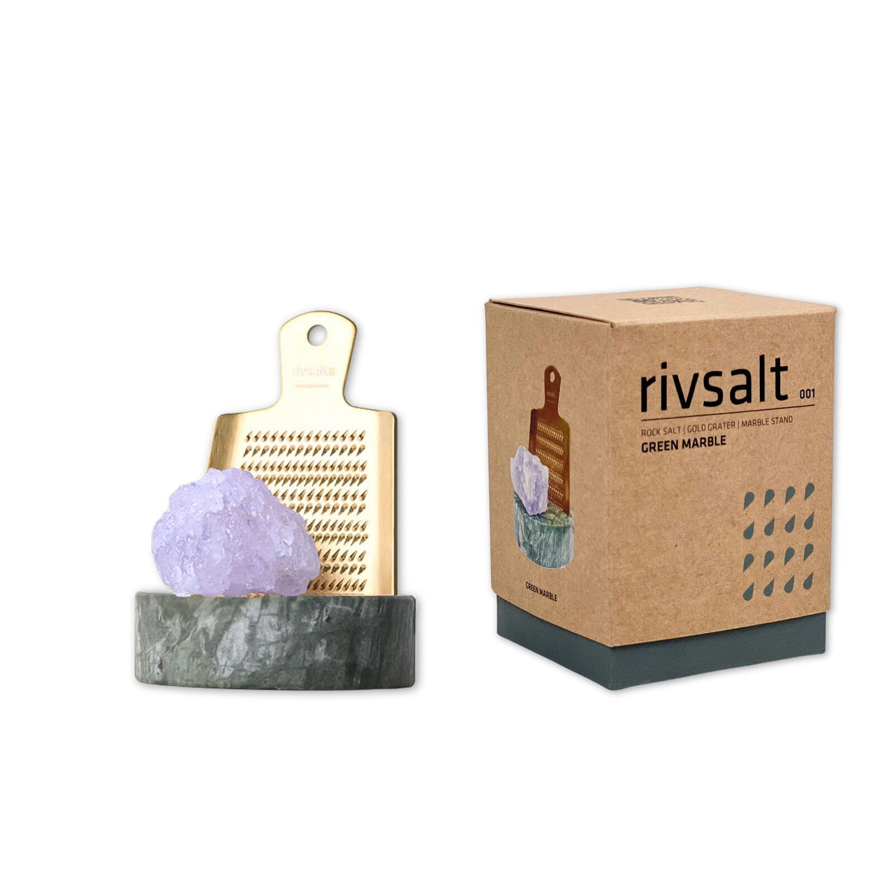 Rivsalt Rock Salt Grater - Green Marble Stand