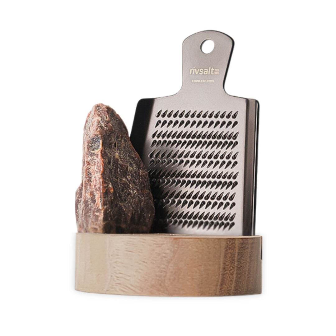 Rivsalt Rock Salt Grater - Walnut Stand