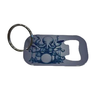 Bottle Opener Keyring - Octopus Drummer