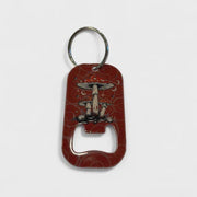 Bottle Opener Keyring - Magic Mushrooms Red