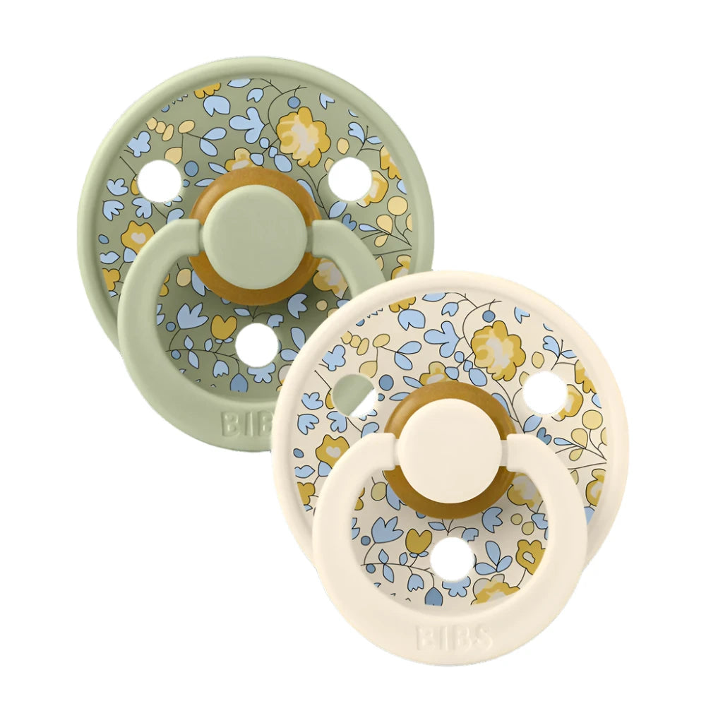 BIBS X LIBERTY Round Pacifier 2 Pack - Eloise Sage Mix