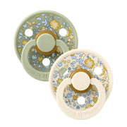 BIBS X LIBERTY Round Pacifier 2 Pack - Eloise Sage Mix