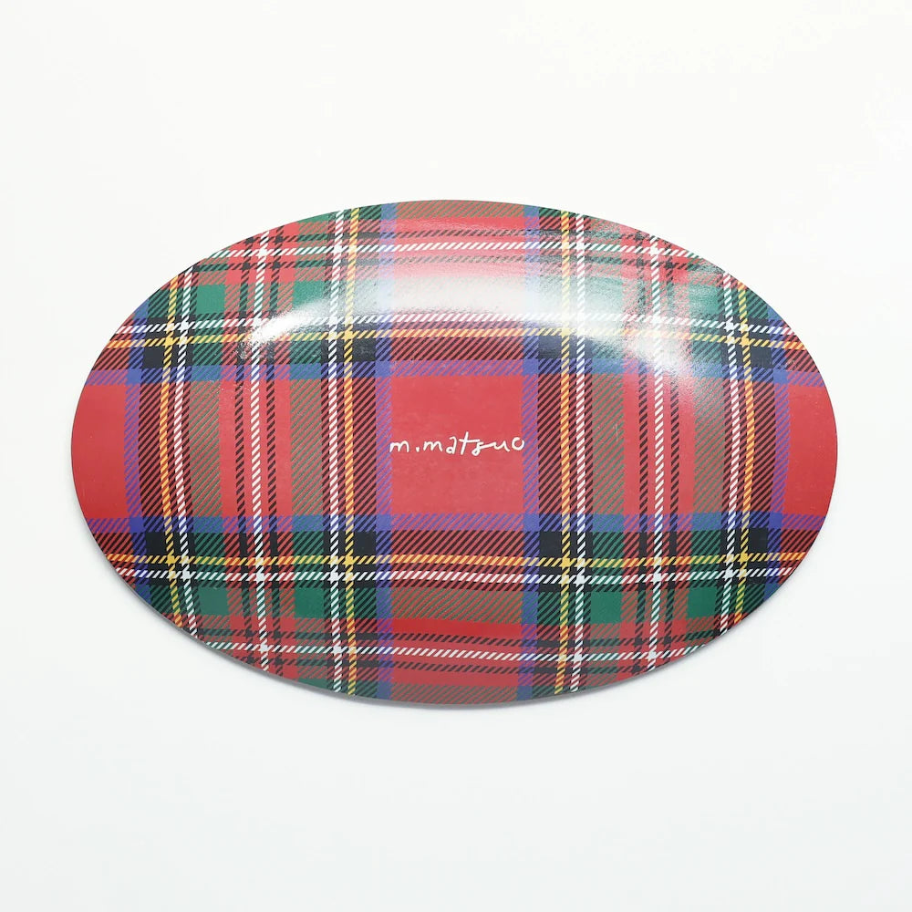 Matsuo Miyuki Glass Oval Plate - Stripe