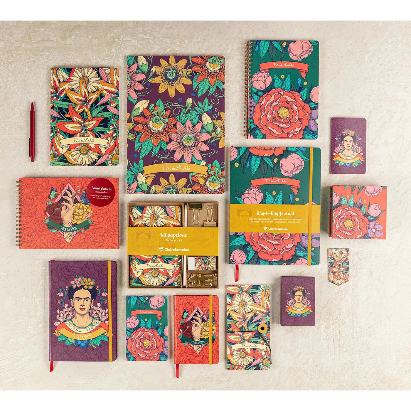 Stitched Lined Notebook A4 - Frida Kahlo