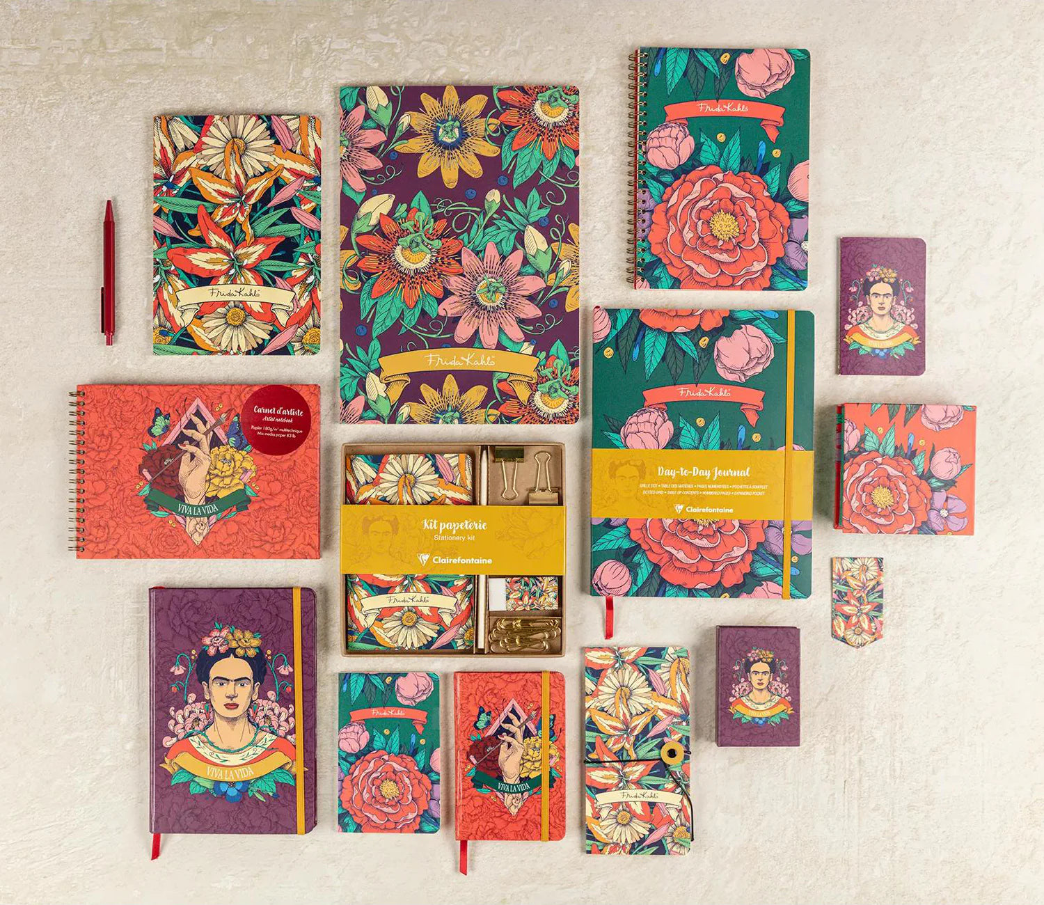 Wirebound Lined Notebook A5 - Frida Kahlo