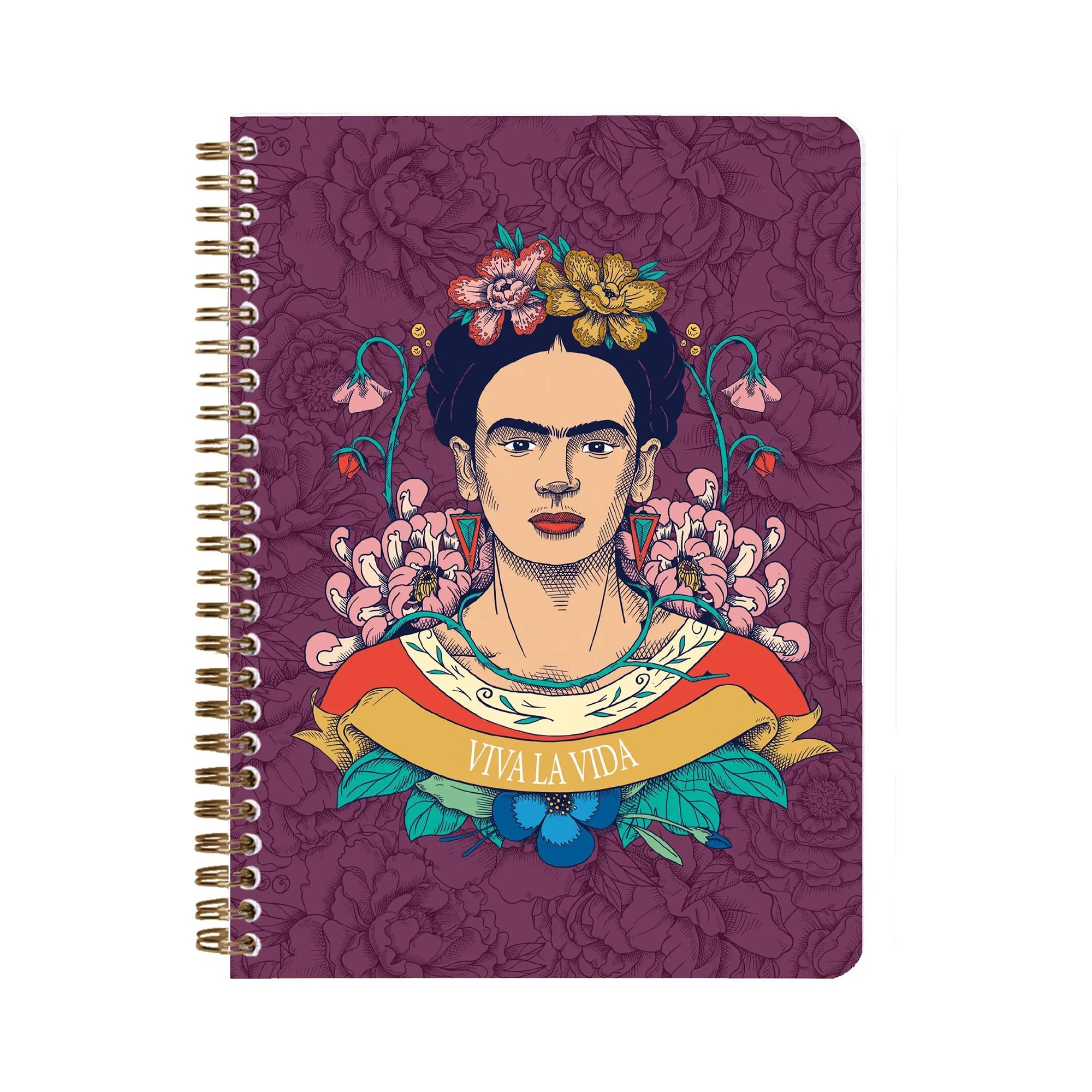 Wirebound Lined Notebook A5 - Frida Kahlo