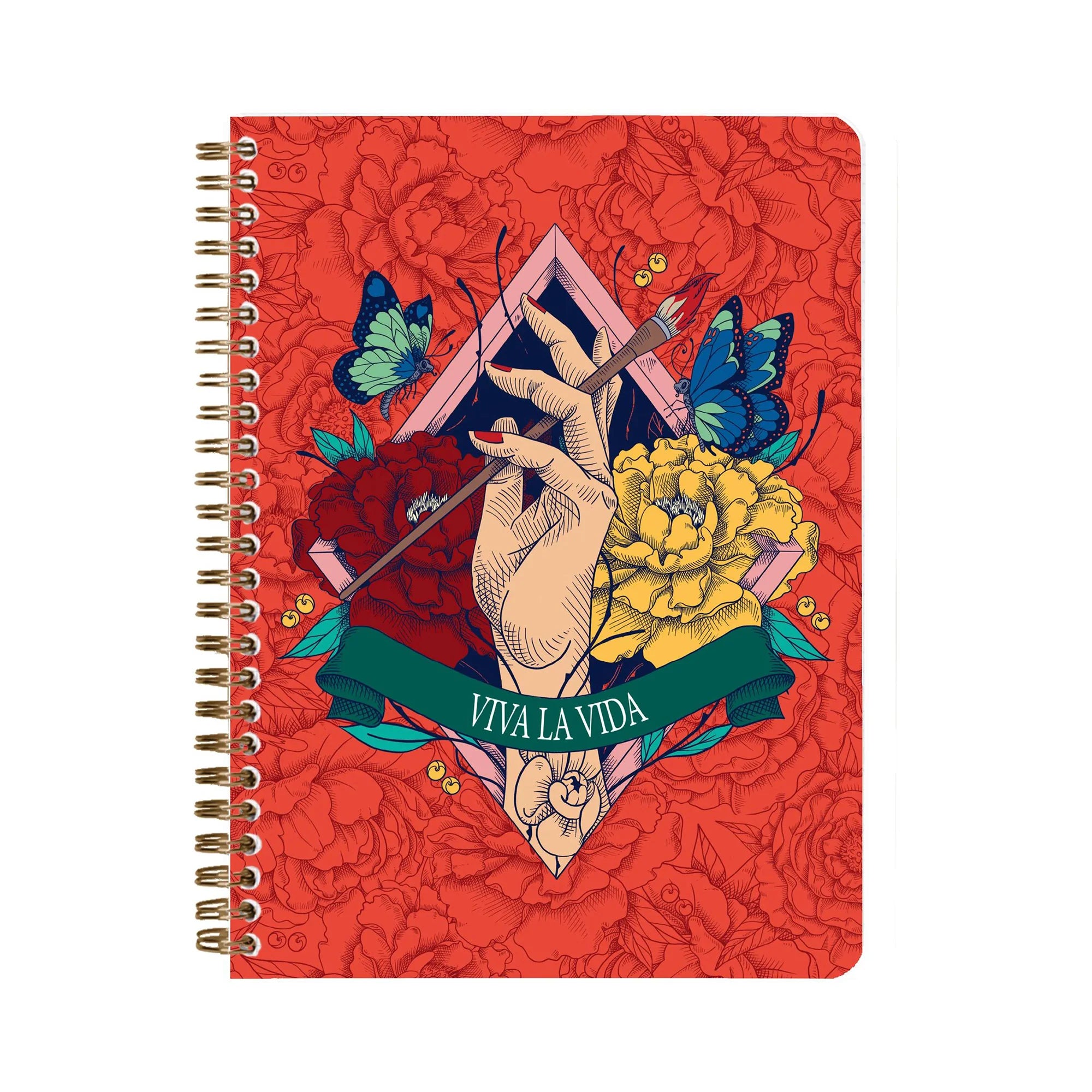 Wirebound Lined Notebook A5 - Frida Kahlo