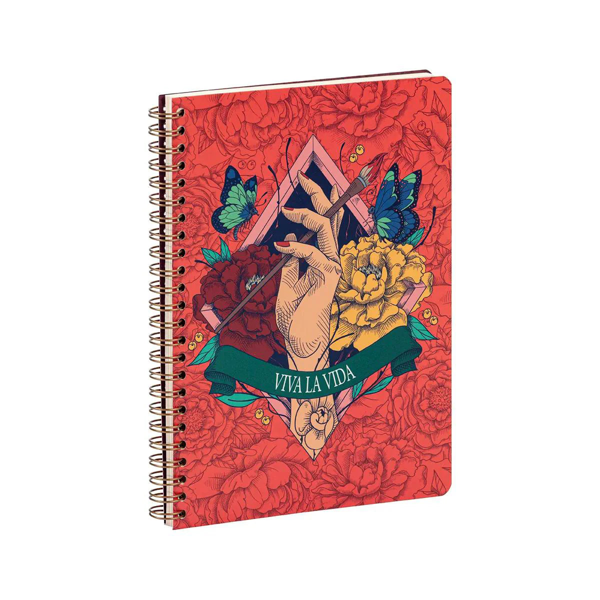 Wirebound Lined Notebook A5 - Frida Kahlo
