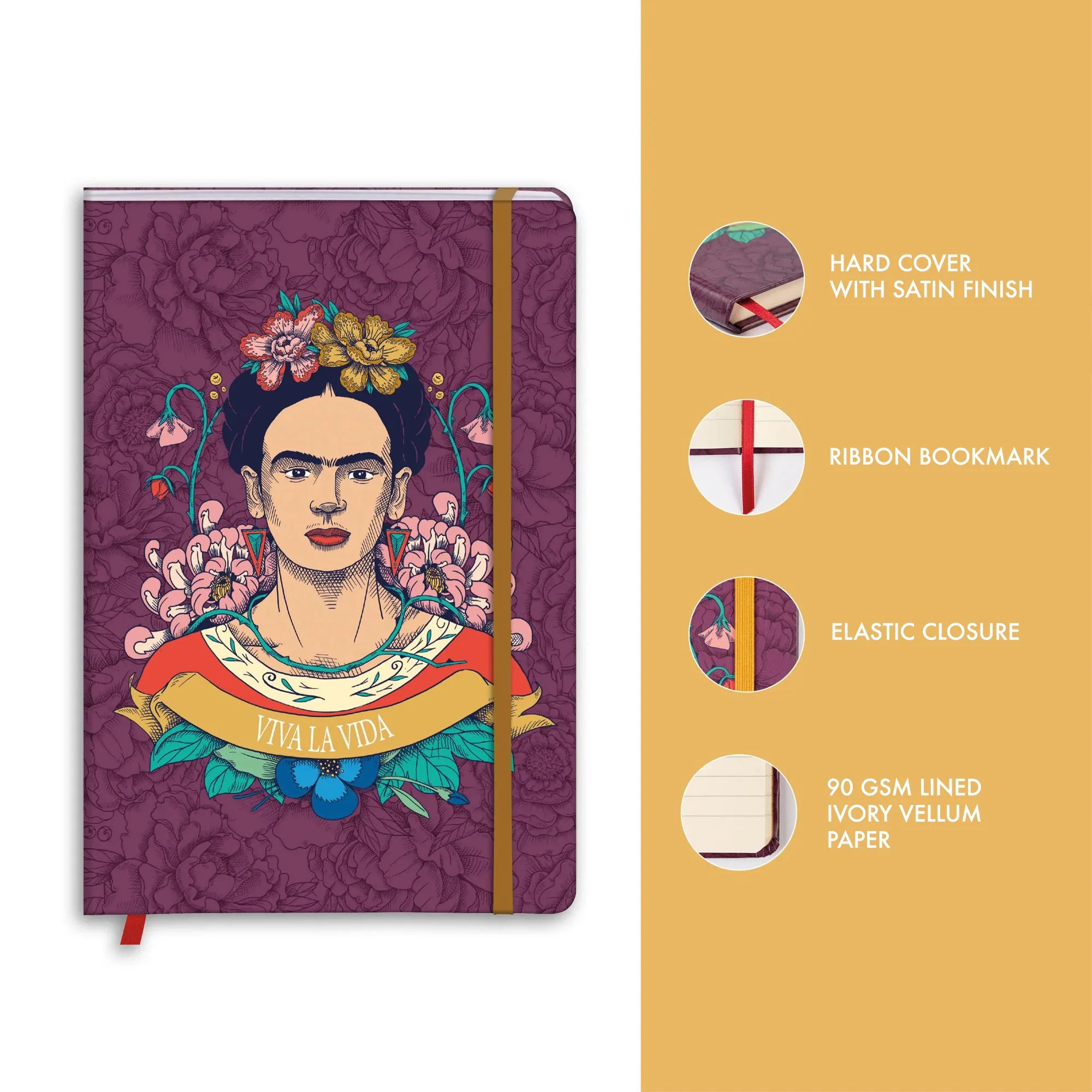 Hardcover Lined Notebook A5 - Frida Kahlo