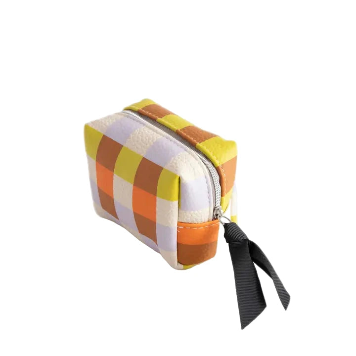 Ultra Mini Cube Cosmetic Bag - Multi Check