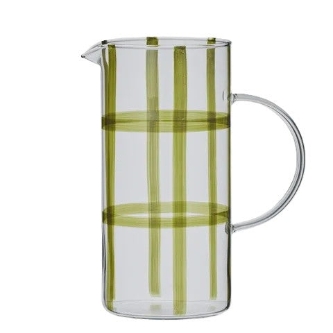 Max Glass Jug - Clear/Olive