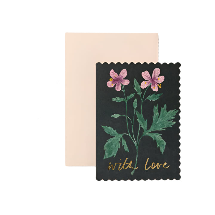 With Love Geranium Card