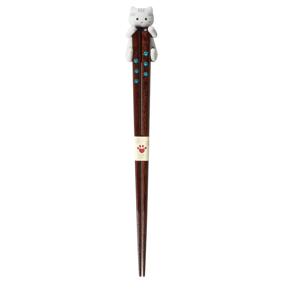 Chopsticks with Cat Holder - Grey Cat