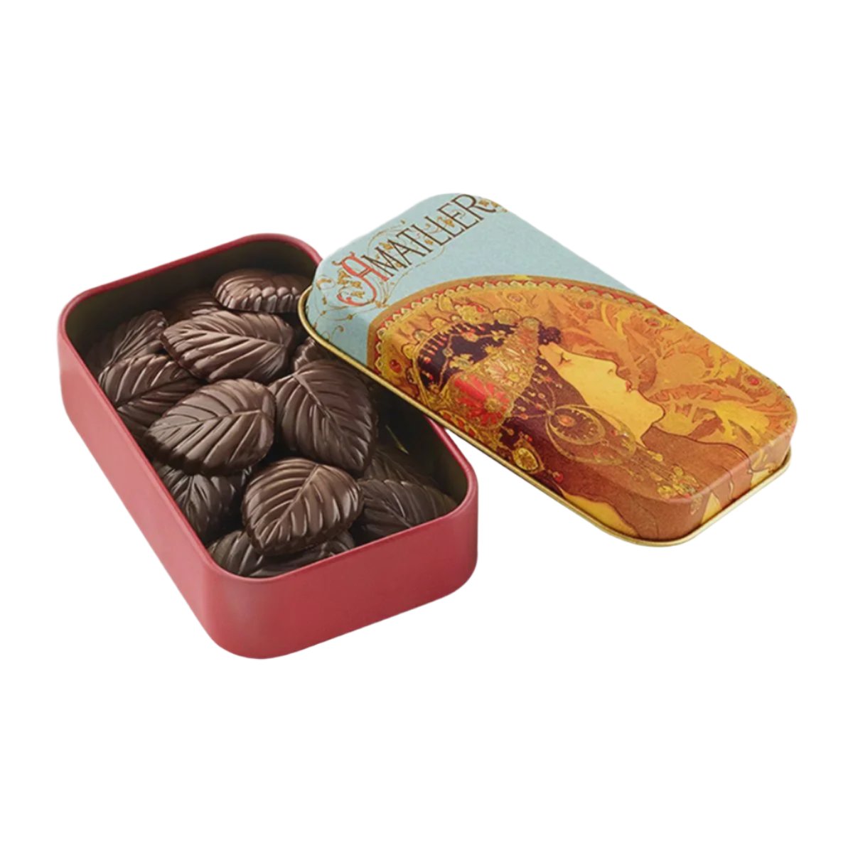 Chocolate Leaves Metal Tin - 70% Cocoa