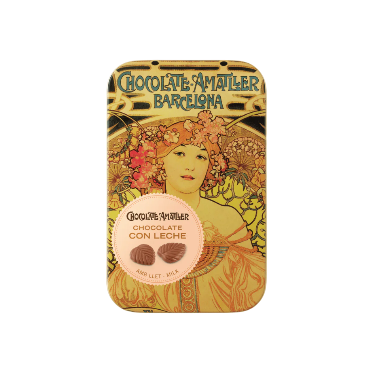 Chocolate Leaves Metal Tin - Milk Chocolate