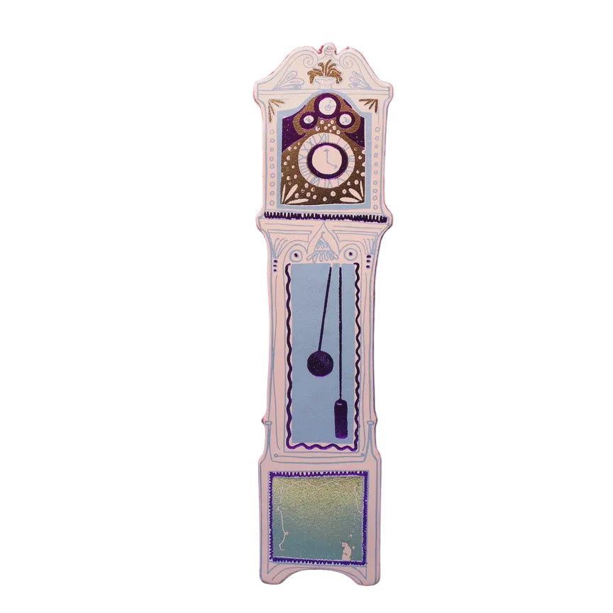 Grandfather Clock Bookmark - Pale Pink