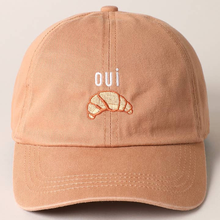 Embroidered Baseball Cap  - Oui Crossaint