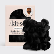Satin Sleep Scrunchies 5pc- Black