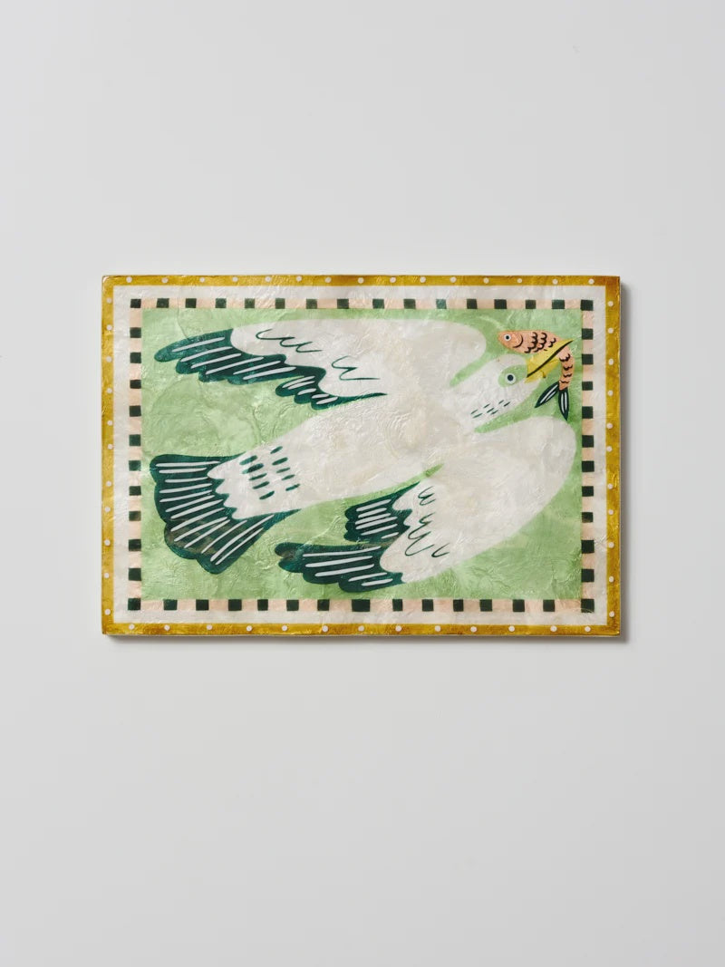 Capiz Shell Art Tile - Mariner - Seabird