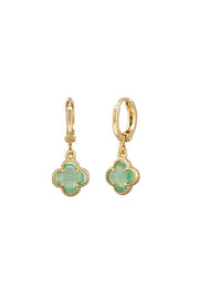 Felice Huggie Earrings - Gold, Mint